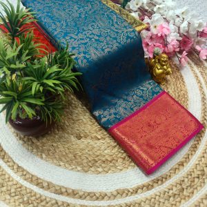 Samuthrika Pattu Style Fancy Wedding Saree | Grand Pallu & Attached Blouse-0025