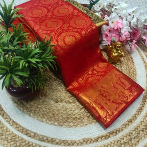 Samuthrika Pattu Style Fancy Wedding Saree | Grand Pallu & Attached Blouse-0022