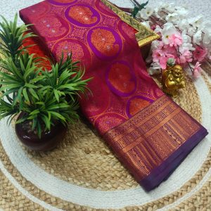 Samuthrika Pattu Style Fancy Wedding Saree | Grand Pallu & Attached Blouse-0012