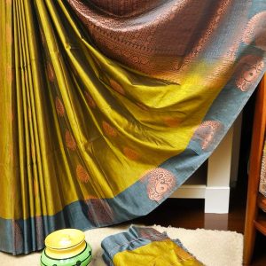 Exclusive Kanchipuram Maha Slub Silk Saree | Grand Wedding Buttas & Contrast Pallu-0013