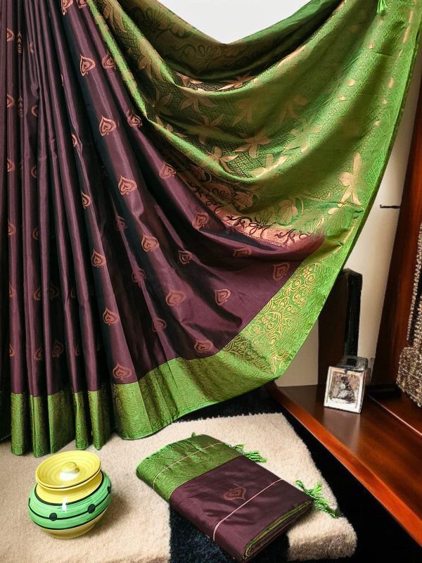 Exclusive Kanchipuram Maha Slub Silk Saree | Grand Wedding Buttas & Contrast Pallu-0011