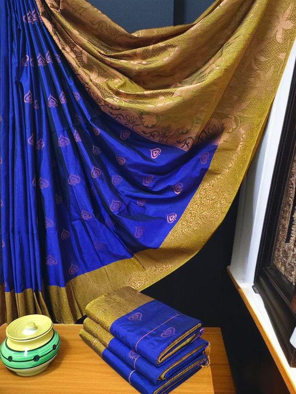 Exclusive Kanchipuram Maha Slub Silk Saree | Grand Wedding Buttas & Contrast Pallu-0015