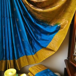 Exclusive Kanchipuram Maha Slub Silk Saree | Grand Wedding Buttas & Contrast Pallu-0016