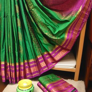 Exclusive Kanchipuram Maha Slub Silk Saree | Grand Wedding Buttas & Contrast Pallu-0017
