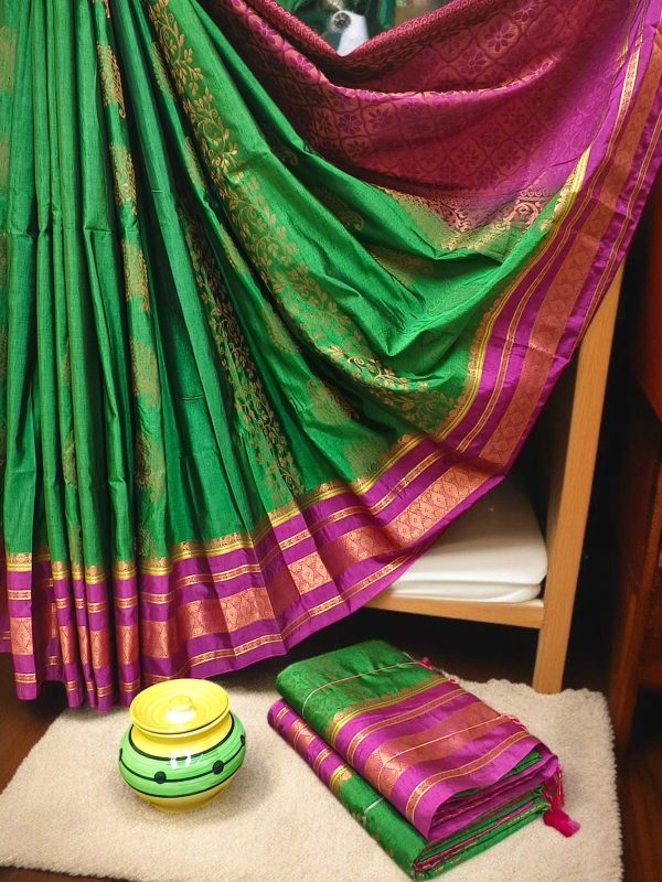 Exclusive Kanchipuram Maha Slub Silk Saree | Grand Wedding Buttas & Contrast Pallu-0017