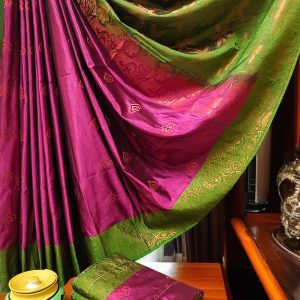 Exclusive Kanchipuram Maha Slub Silk Saree | Grand Wedding Buttas & Contrast Pallu-0018
