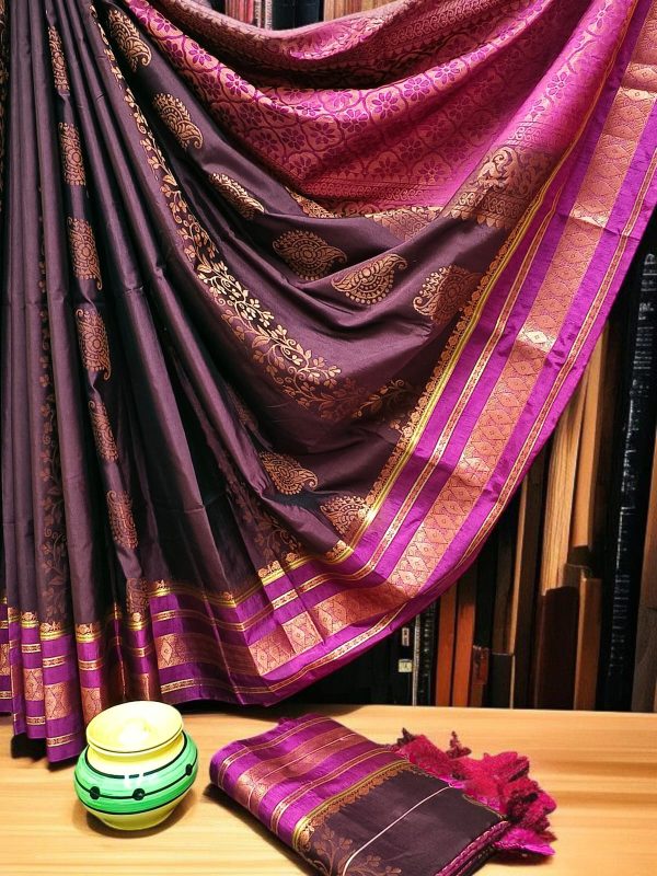 Exclusive Kanchipuram Maha Slub Silk Saree | Grand Wedding Buttas & Contrast Pallu-0023