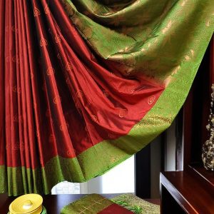 Exclusive Kanchipuram Maha Slub Silk Saree | Grand Wedding Buttas & Contrast Pallu-0026
