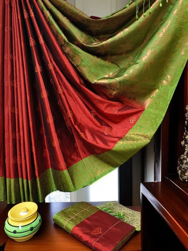 Exclusive Kanchipuram Maha Slub Silk Saree | Grand Wedding Buttas & Contrast Pallu-0026