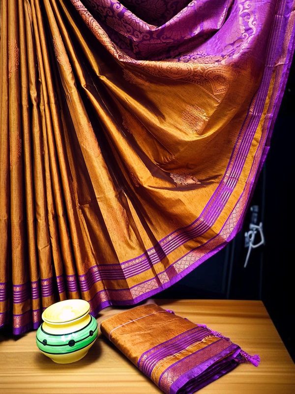 Exclusive Kanchipuram Maha Slub Silk Saree | Grand Wedding Buttas & Contrast Pallu-0029