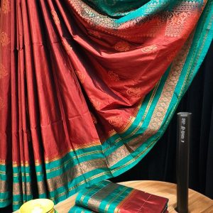 Exclusive Kanchipuram Maha Slub Silk Saree | Grand Wedding Buttas & Contrast Pallu-0030