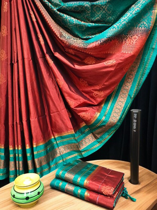 Exclusive Kanchipuram Maha Slub Silk Saree | Grand Wedding Buttas & Contrast Pallu-0030