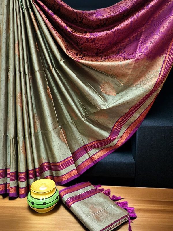 Exclusive Kanchipuram Maha Slub Silk Saree | Grand Wedding Buttas & Contrast Pallu-0031