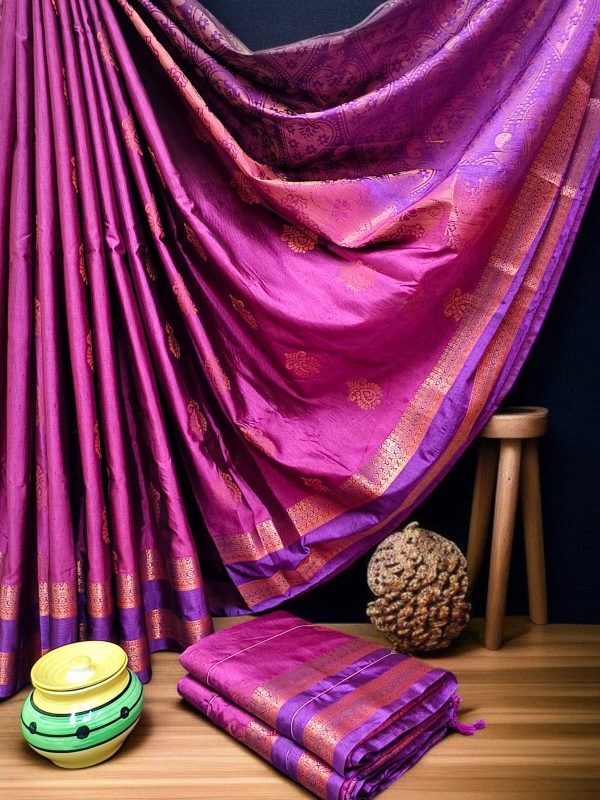 Exclusive Kanchipuram Maha Slub Silk Saree | Grand Wedding Buttas & Contrast Pallu-0032
