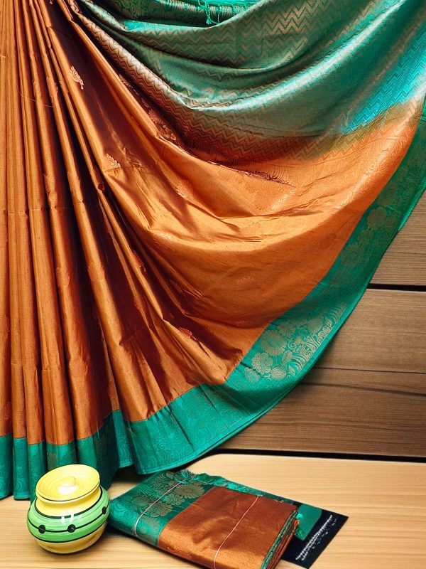 Exclusive Kanchipuram Maha Slub Silk Saree | Grand Wedding Buttas & Contrast Pallu-0033