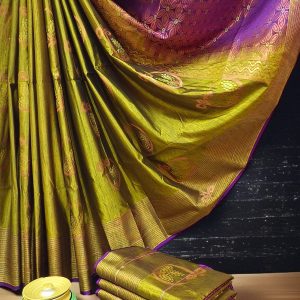 Exclusive Kanchipuram Maha Slub Silk Saree | Grand Wedding Buttas & Contrast Pallu-0034
