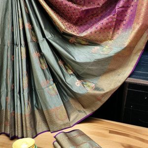 Exclusive Kanchipuram Maha Slub Silk Saree | Grand Wedding Buttas & Contrast Pallu-0036