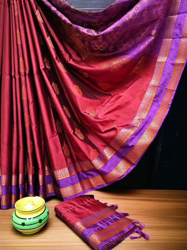 Exclusive Kanchipuram Maha Slub Silk Saree | Grand Wedding Buttas & Contrast Pallu-0038