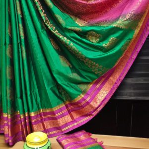 Exclusive Kanchipuram Maha Slub Silk Saree | Grand Wedding Buttas & Contrast Pallu-0039