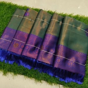 Sneha Mam Inspired Semi Kanchivaram Silk Saree | Banarasi Tissue Party Wear-0011