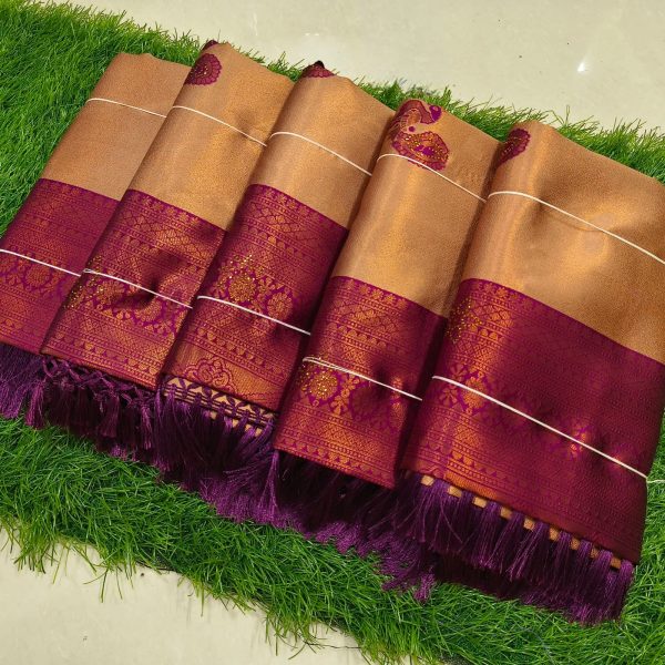 Sneha Mam Inspired Semi Kanchivaram Silk Saree | Banarasi Tissue Party Wear-0016