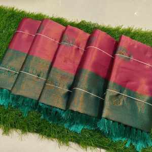 Sneha Mam Inspired Semi Kanchivaram Silk Saree | Banarasi Tissue Party Wear-0020