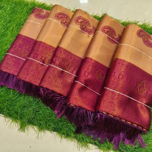 Sneha Mam Inspired Semi Kanchivaram Silk Saree | Banarasi Tissue Party Wear-0019