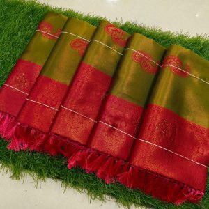 Sneha Mam Inspired Semi Kanchivaram Silk Saree | Banarasi Tissue Party Wear-0022
