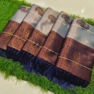 Sneha Mam Inspired Semi Kanchivaram Silk Saree | Banarasi Tissue Party Wear-0023