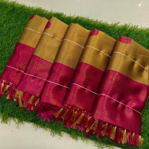 Sneha Mam Inspired Semi Kanchivaram Silk Saree | Banarasi Tissue Party Wear-0025