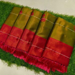 Sneha Mam Inspired Semi Kanchivaram Silk Saree | Banarasi Tissue Party Wear-0026