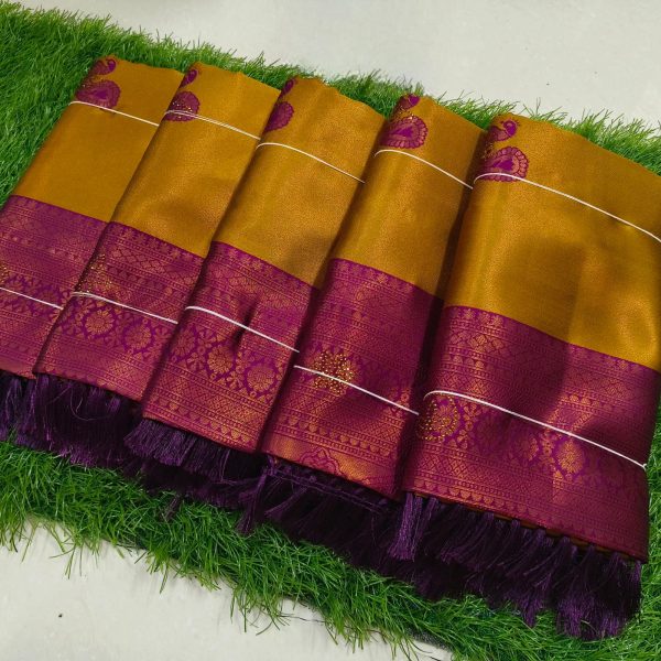 Sneha Mam Inspired Semi Kanchivaram Silk Saree | Banarasi Tissue Party Wear-0027