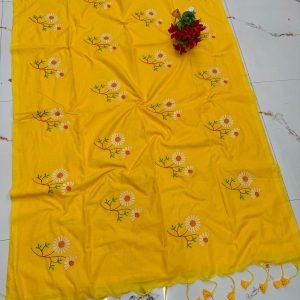Premium Soft Kaadhi Cotton Saree | 100% Cotton Thread | Running Blouse Included-0010