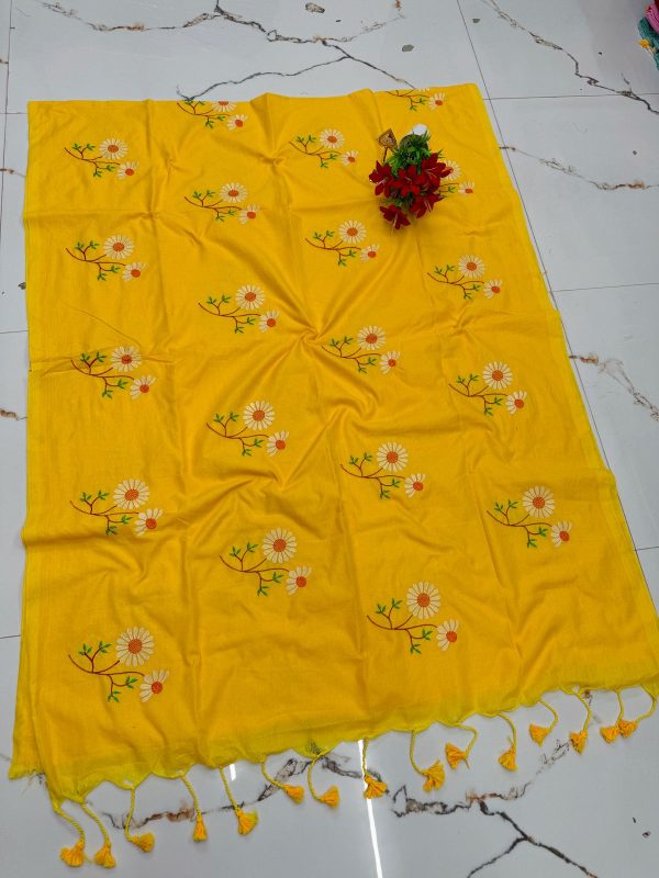 Premium Soft Kaadhi Cotton Saree | 100% Cotton Thread | Running Blouse Included-0010