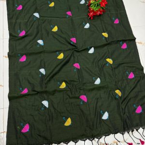Premium Soft Kaadhi Cotton Saree | 100% Cotton Thread | Running Blouse Included-0011