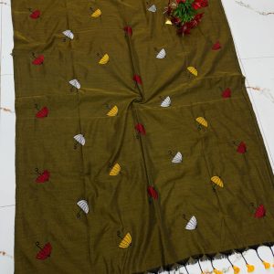 Premium Soft Kaadhi Cotton Saree | 100% Cotton Thread | Running Blouse Included-0012