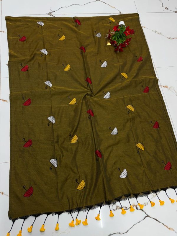Premium Soft Kaadhi Cotton Saree | 100% Cotton Thread | Running Blouse Included-0012