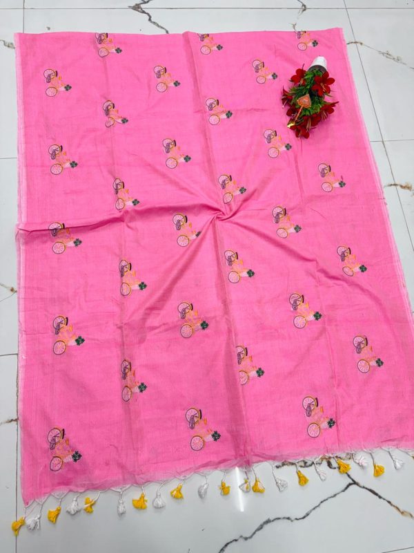 Premium Soft Kaadhi Cotton Saree | 100% Cotton Thread | Running Blouse Included-0013