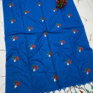 Premium Soft Kaadhi Cotton Saree | 100% Cotton Thread | Running Blouse Included-0014