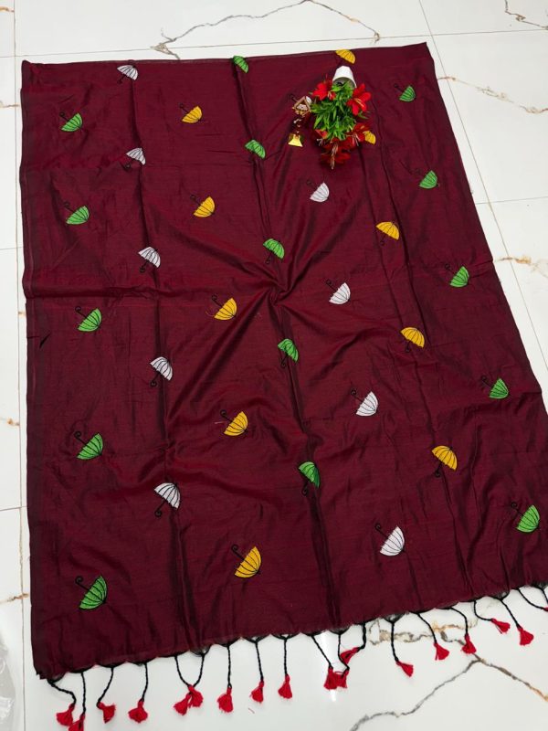 Premium Soft Kaadhi Cotton Saree | 100% Cotton Thread | Running Blouse Included-0015