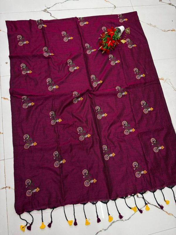 Premium Soft Kaadhi Cotton Saree | 100% Cotton Thread | Running Blouse Included-0016