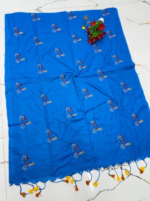 Premium Soft Kaadhi Cotton Saree | 100% Cotton Thread | Running Blouse Included-0019