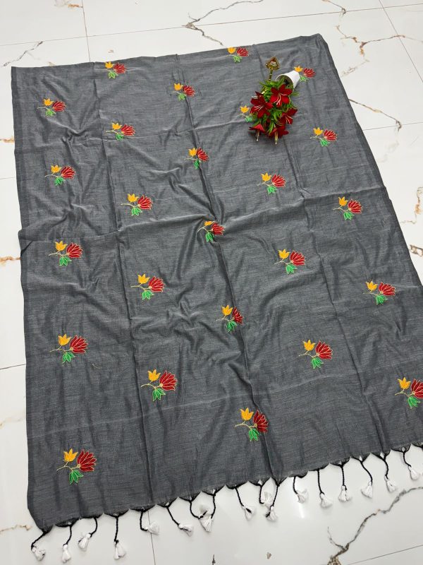 Premium Soft Kaadhi Cotton Saree | 100% Cotton Thread | Running Blouse Included-0021