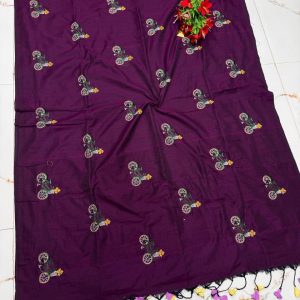 Premium Soft Kaadhi Cotton Saree | 100% Cotton Thread | Running Blouse Included-0022