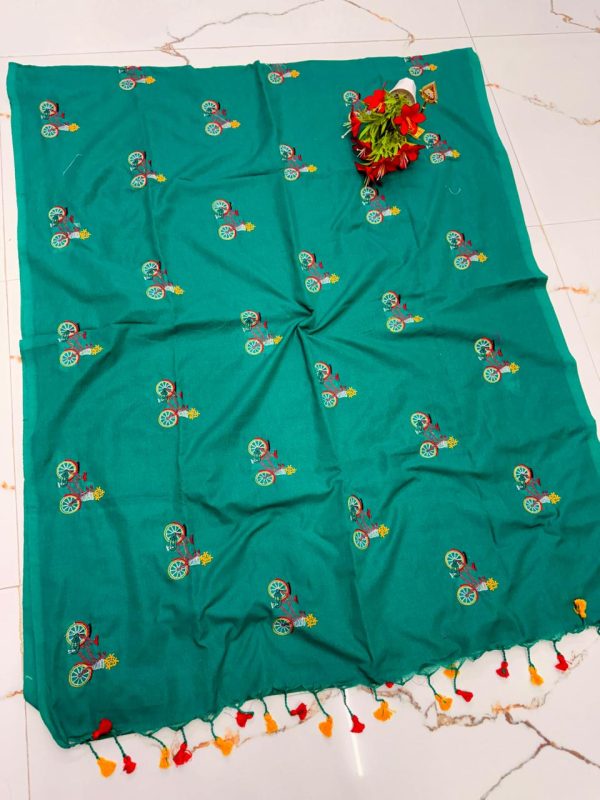 Premium Soft Kaadhi Cotton Saree | 100% Cotton Thread | Running Blouse Included-0026