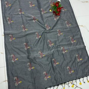 Premium Soft Kaadhi Cotton Saree | 100% Cotton Thread | Running Blouse Included-0027