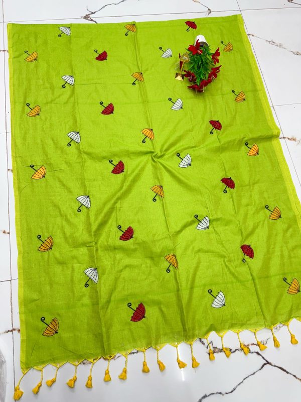 Premium Soft Kaadhi Cotton Saree | 100% Cotton Thread | Running Blouse Included-0031