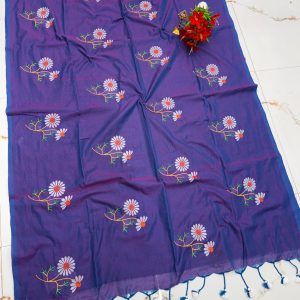 Premium Soft Kaadhi Cotton Saree | 100% Cotton Thread | Running Blouse Included-0033
