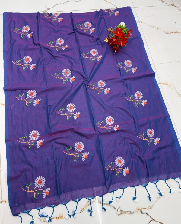 Premium Soft Kaadhi Cotton Saree | 100% Cotton Thread | Running Blouse Included-0033