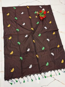 Premium Soft Kaadhi Cotton Saree | 100% Cotton Thread | Running Blouse Included-0035